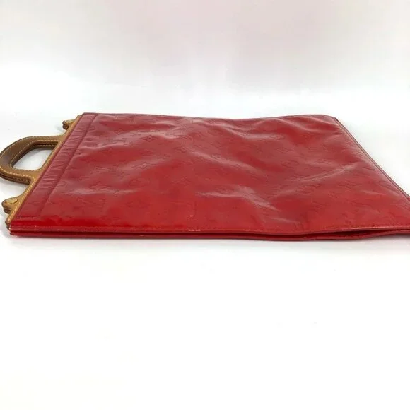 LOUIS VUITTON M91078 MonogramVernis Stanton bag vertical Hand Bag Red